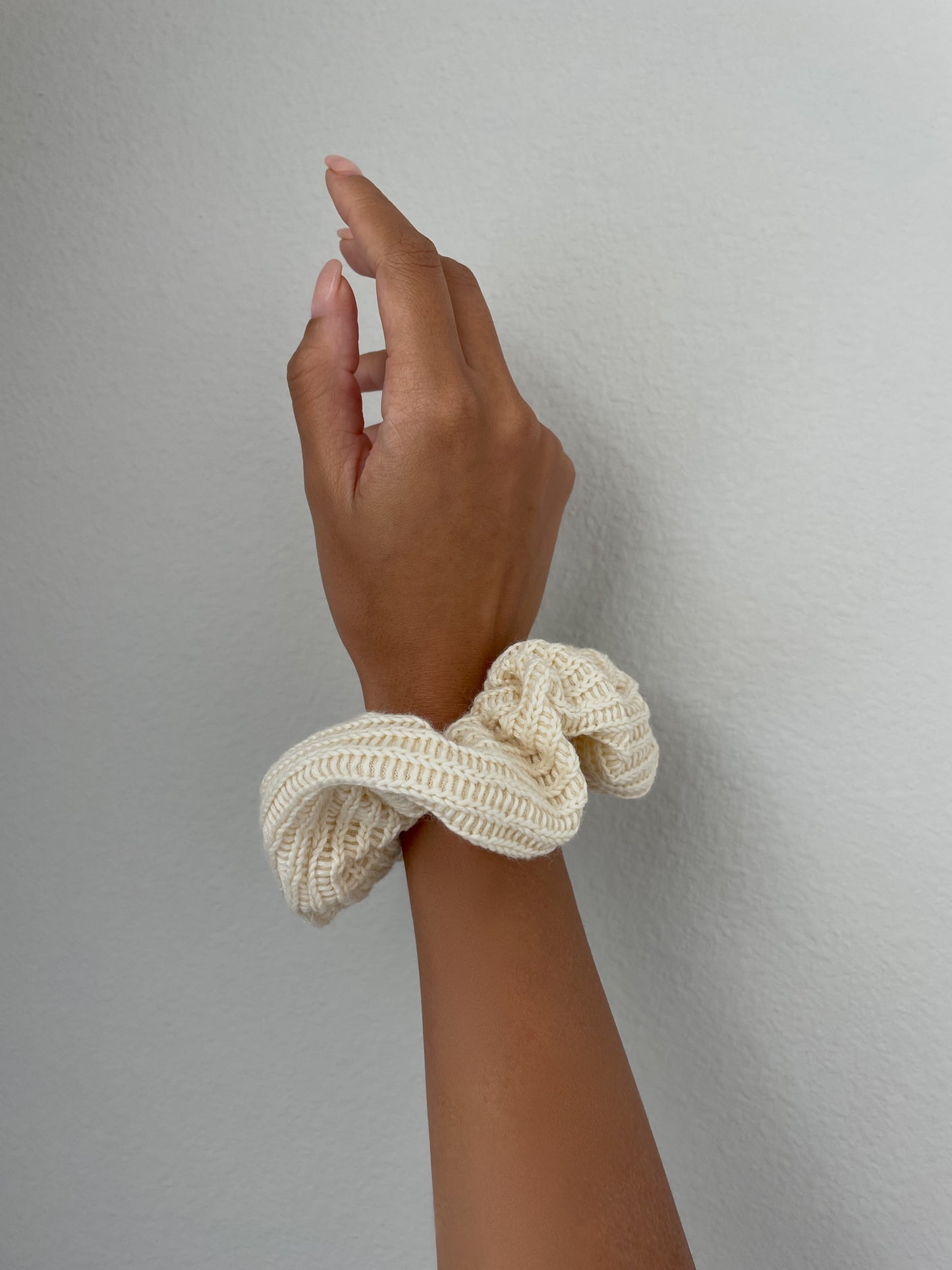 Knitted Ivory Scrunchie