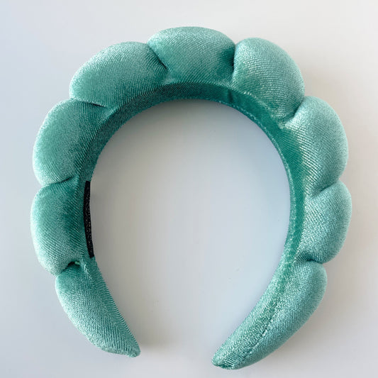 SKY BLUE PUFFER SPA HEADBAND