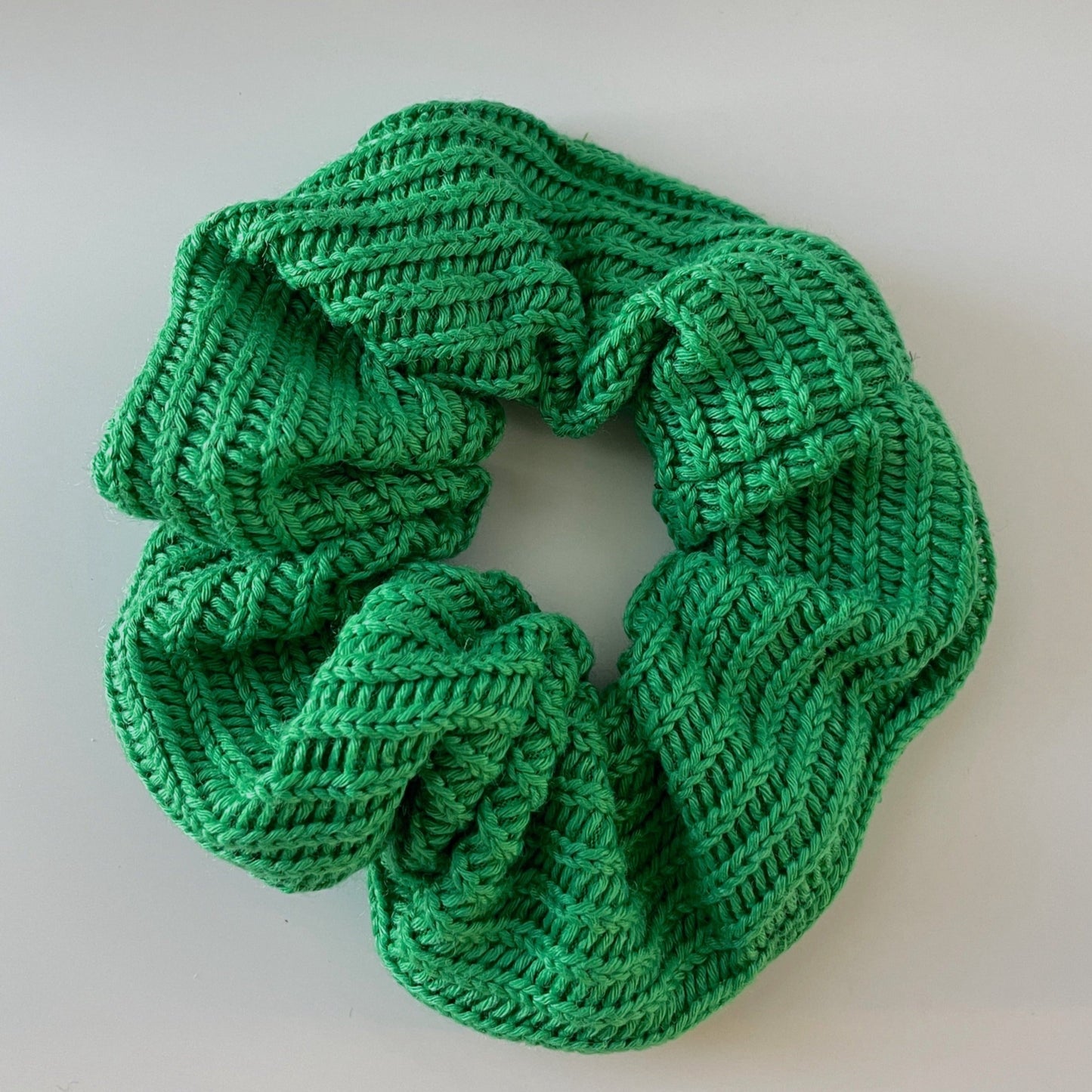 Knitted Green Scrunchie