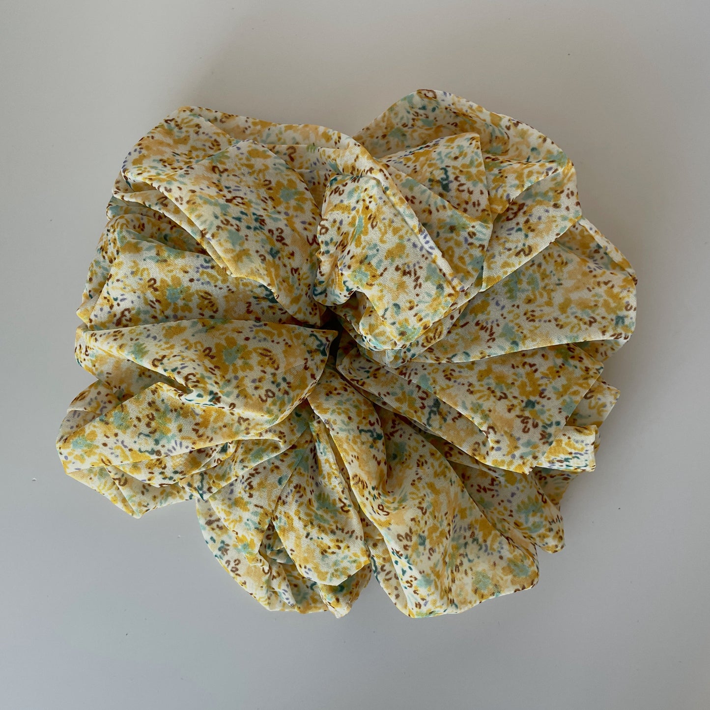 BOHEMIAN Floral OVERSIZED Scrunchie / Yellow