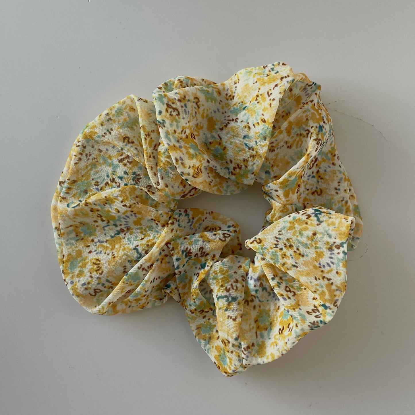 BOHEMIAN Floral Scrunchie / Yellow