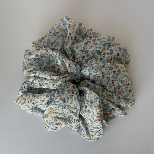 BOHEMIAN Floral OVERSIZED Scrunchie / Blue