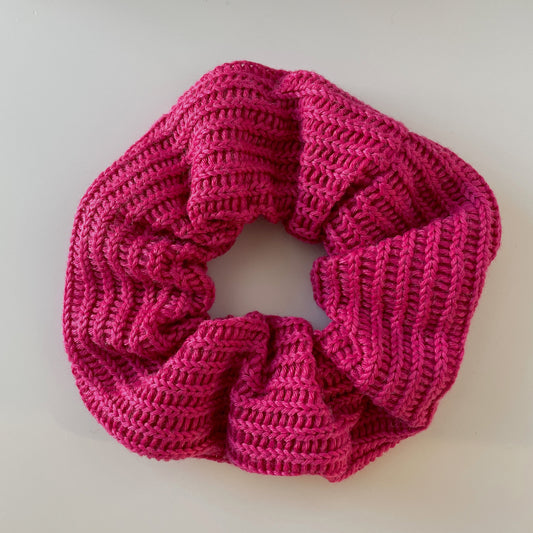 Knitted Pink Scrunchie