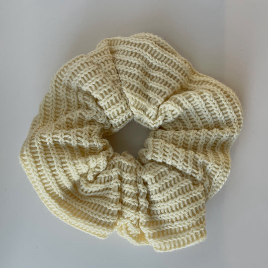 Knitted Ivory Scrunchie